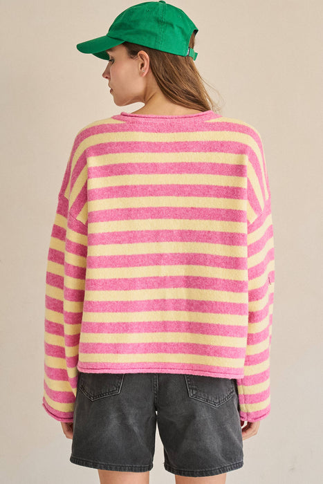 Candy Stripe Knit Cardigan