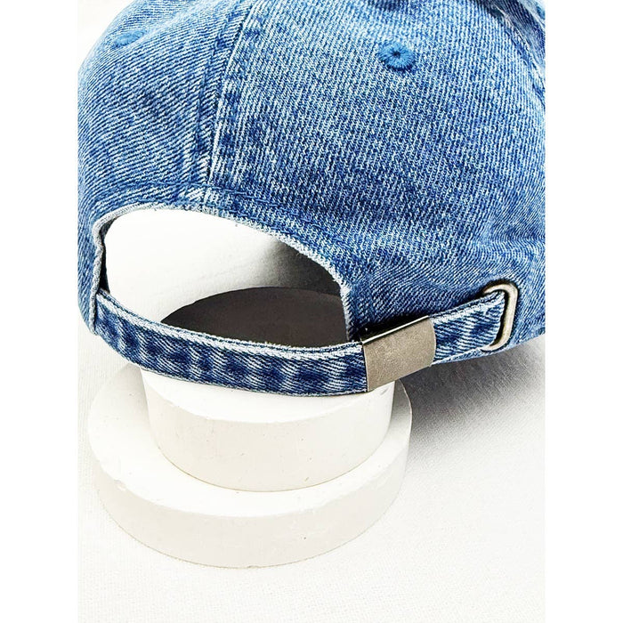 Pink Bow Denim Baseball Cap