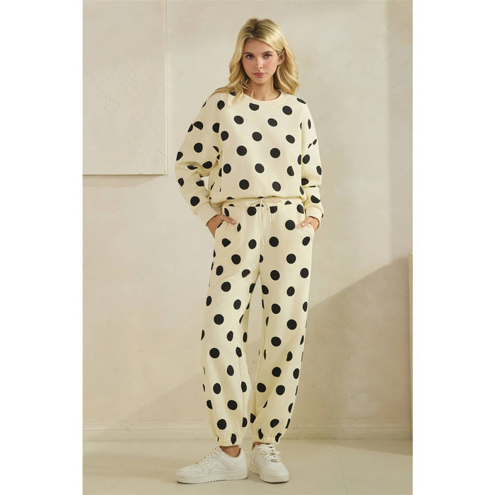 Black Polka Dot Sweatpants