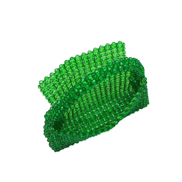 Sherry Emerald Beaded Top Handle Bag