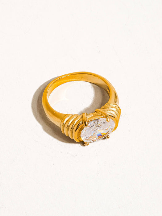 Verna Rhinestone Ring 18k Gold