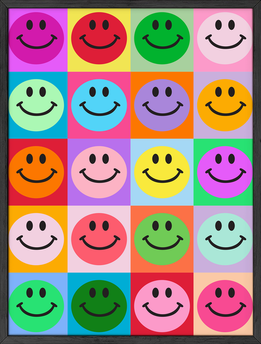 Multi Coloured Smileys Art Print