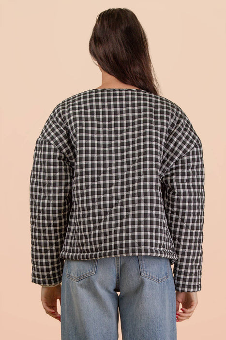 Oversized Checkered Casual Quilt Jacket