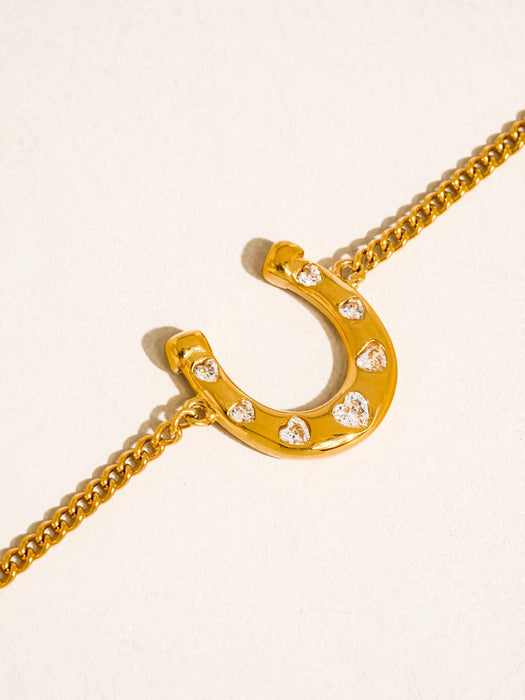 Horseshoe Chain Bracelet - 18k Gold