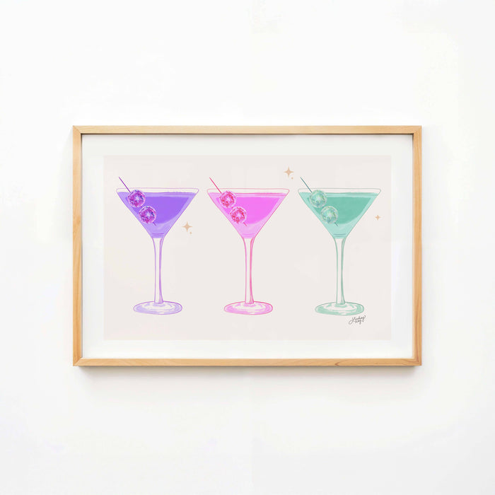 Disco Ball Martini Print