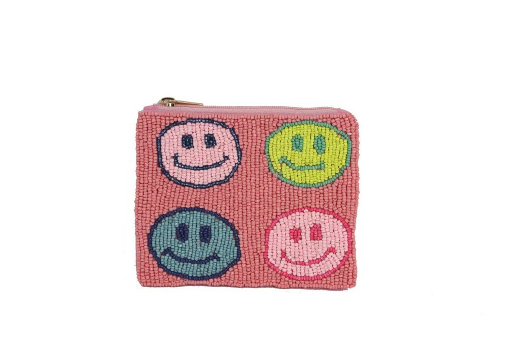 Happy Face Theme Beaded Coin Purse