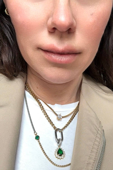 Tear Drop Solitaire Princess Necklace