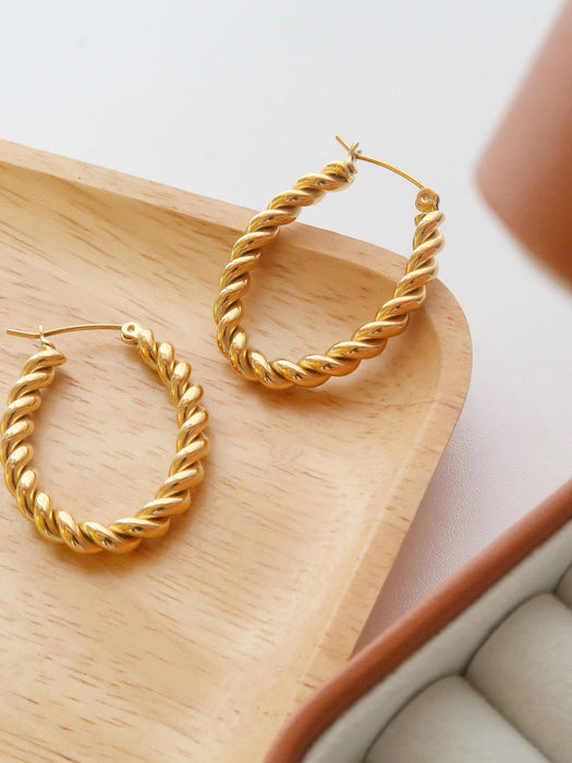 Braided Hoop Earring - 18k Gold