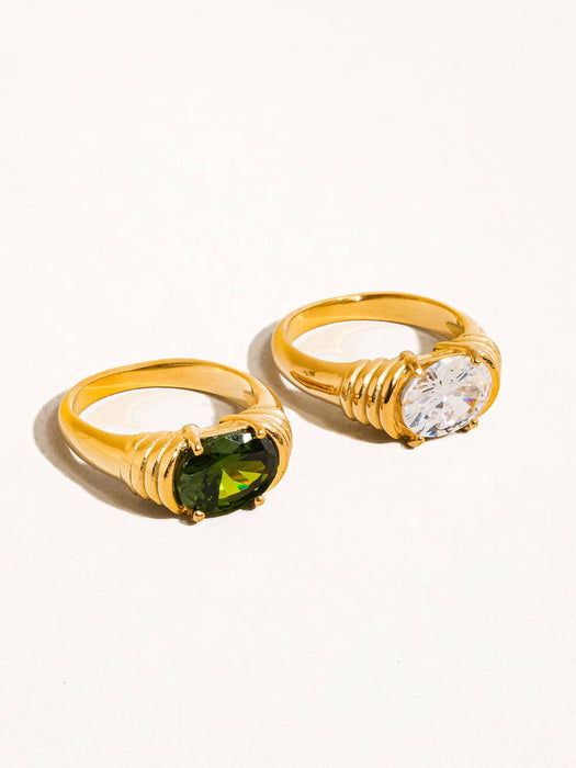 Verna Rhinestone Ring 18k Gold