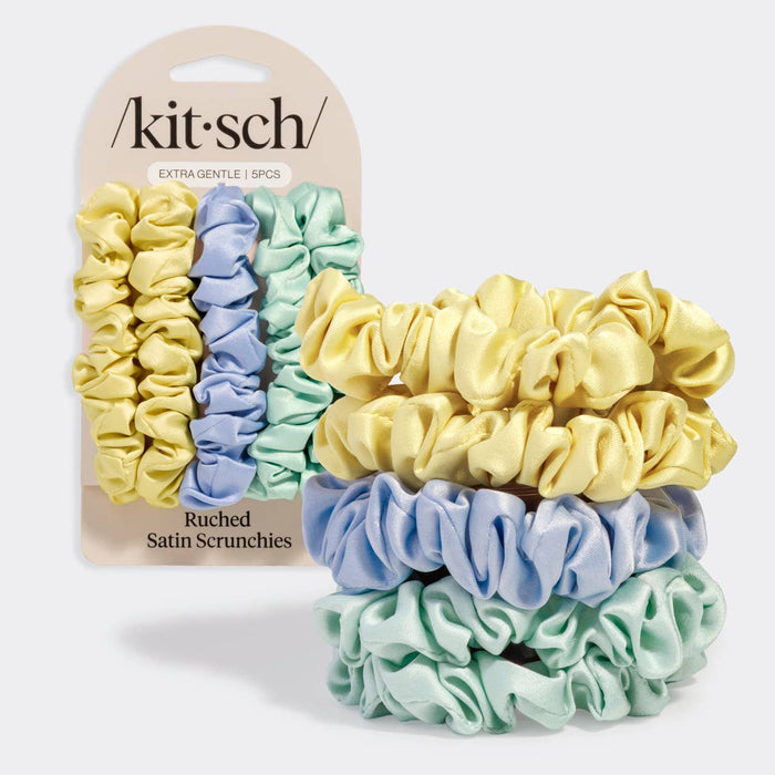 Kitsch Satin Scrunchies Set- Multi-color