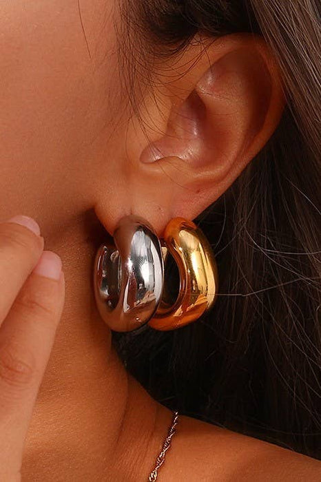 Gold & Silver Hoops - 18k Gold