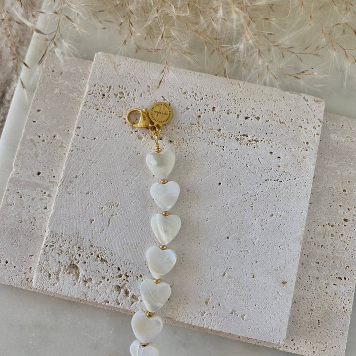 Heart Shaped Pearl Shell Bracelet - 18k gold plated