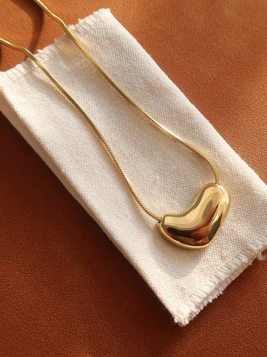 Louis Puffy Heart Necklace - 18k Gold