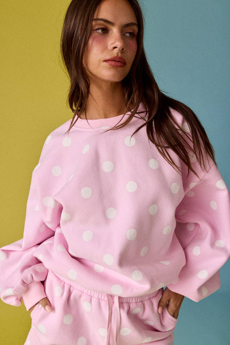 Polka Dot Crewneck Sweatshirt