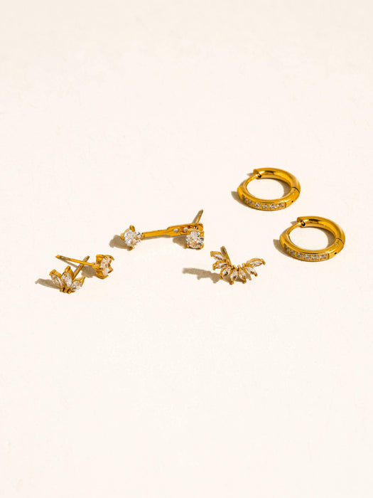 Novae Mix Earring Set - 18k Gold