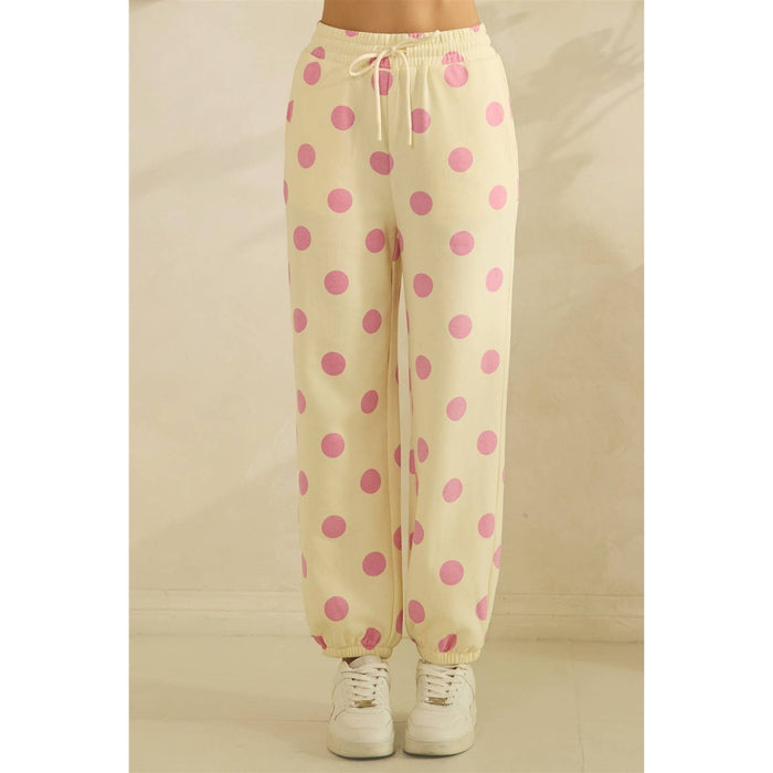 Pink Polka Dot Sweatpants