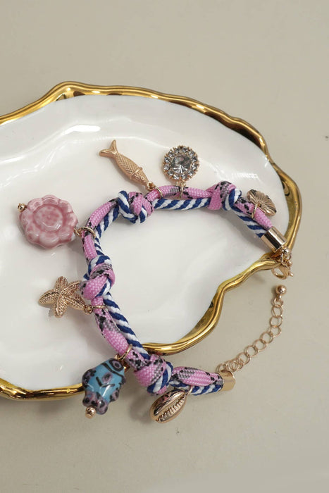 Corded Charm Fish Porcelain Bracelet