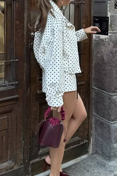 Polka Dot Zip-Up Jacket
