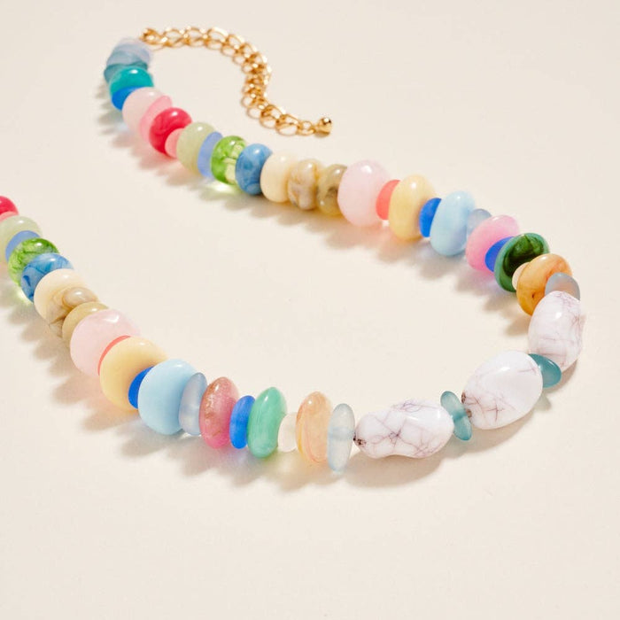 Marbled Ombre Resin Bead Seaglass Necklace