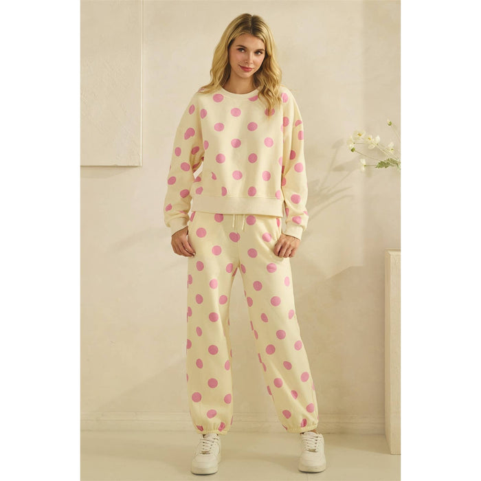 Pink Polka Dot Sweatpants