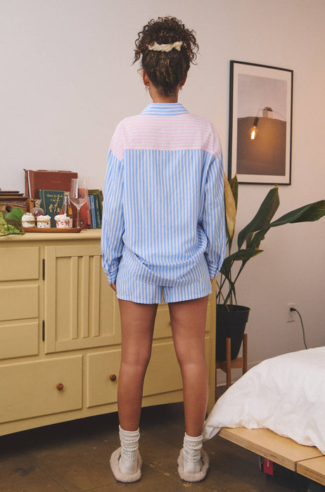 Striped colour-block boxer shorts