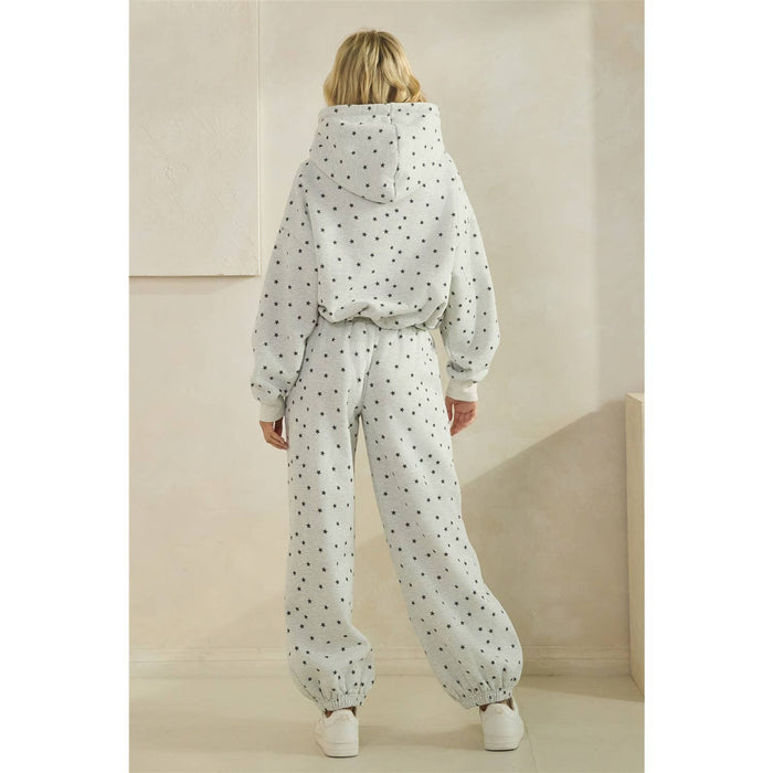 Polka Dot Bubble Hem Hoodie