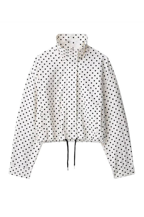 Polka Dot Zip-Up Jacket