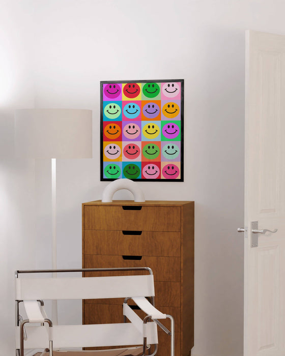 Multi Coloured Smileys Art Print