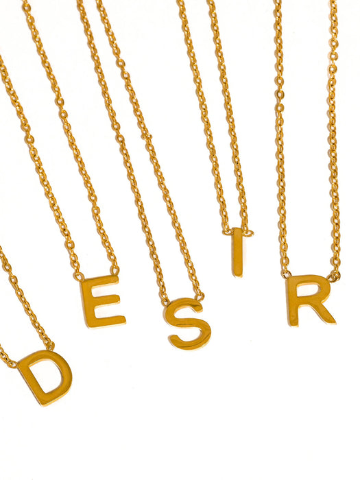 Classic Letter Necklace 18k Gold