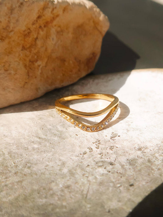 Layered V Ring - 18k Gold