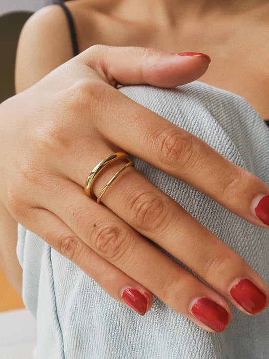Harvey Classic Double Band Ring - 18k Gold