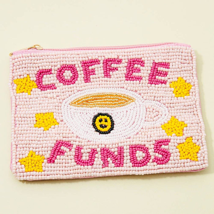 Coffee Funds And Stars Beaded Coin Purse