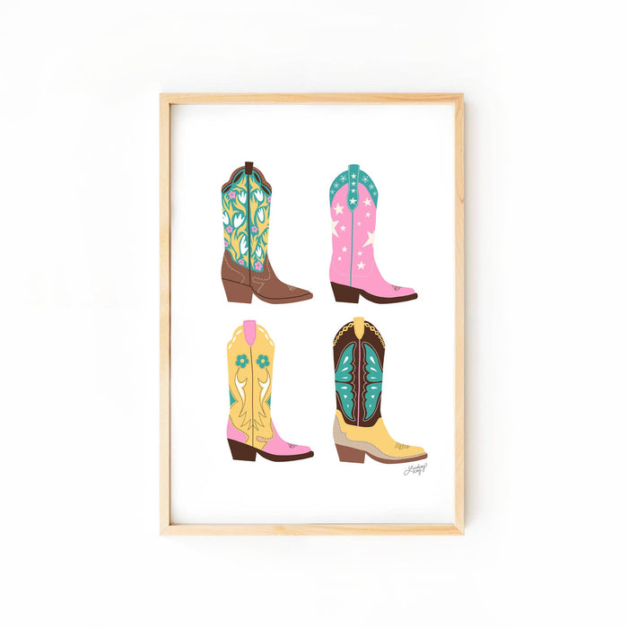 Cowgirl Boots Illustration - Art Print
