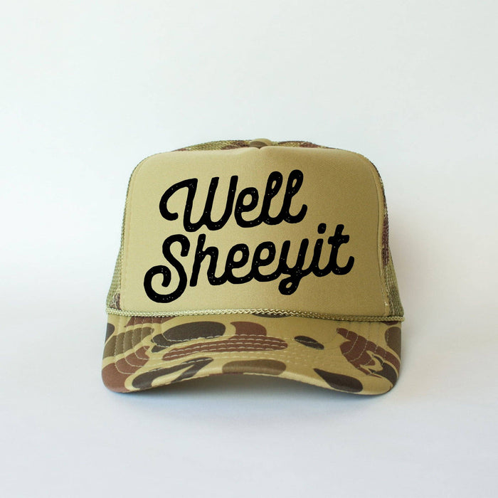 Well Sheeyit Camo Trucker Hat