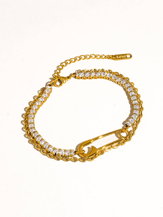 Acier Clip Bracelet 18k Gold