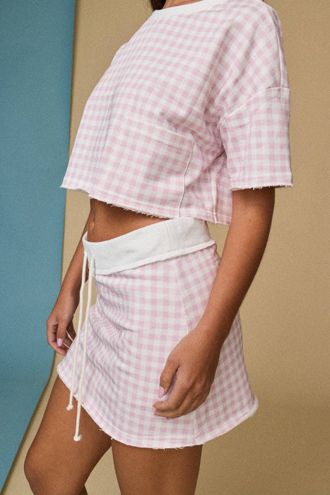 Gingham Cropped Tee