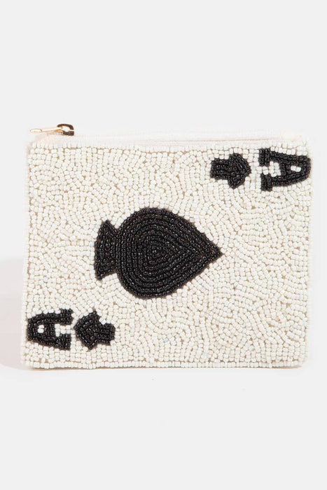 Beaded Ace Card Coin Purse
