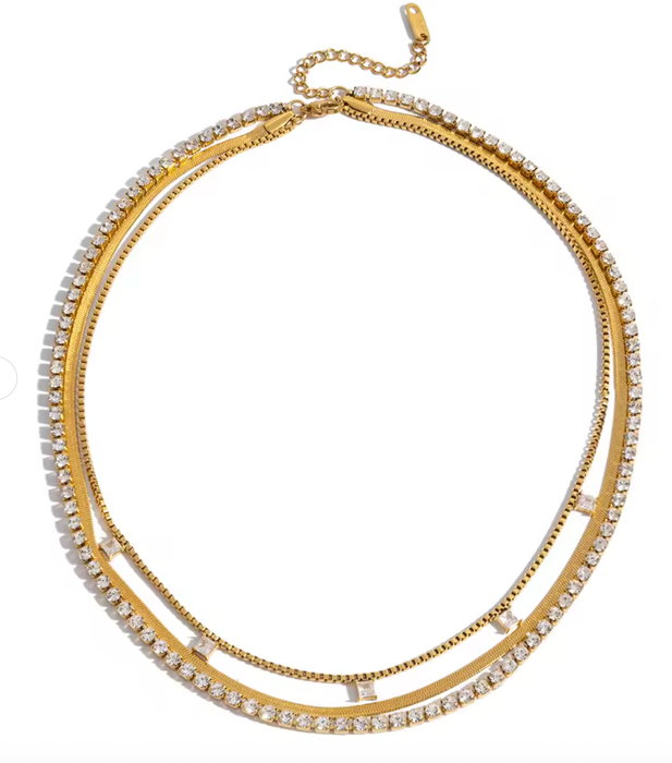Stevie Triple Chain Necklace