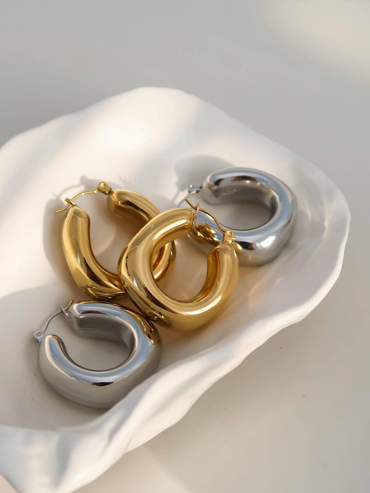 Hunter Hoop Earrings- 18K Gold