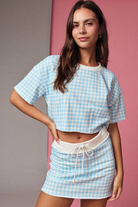 Gingham Cropped Tee