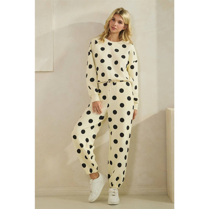 Black Polka Dot Sweatpants