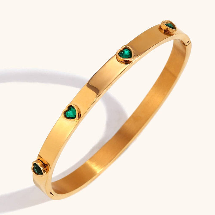 Heart Bangle - 18k Gold