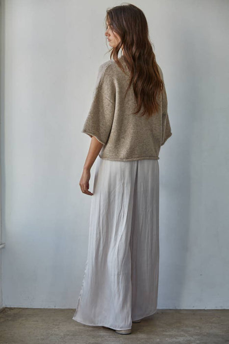 Knit Sweater Quarter Sleeve Button Up Cardigan