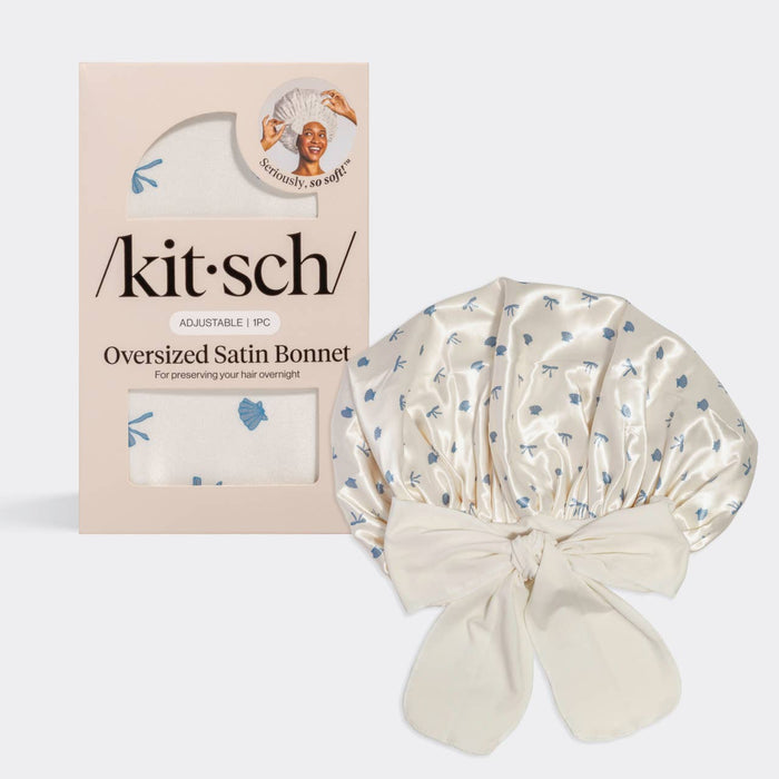 Kitsch Satin Bonnet - Coastal Blue Print