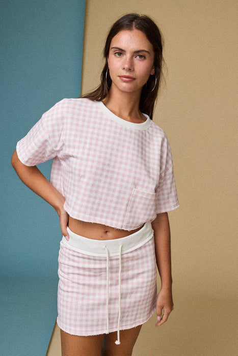 Gingham Cropped Tee