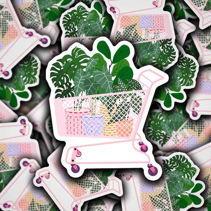 Cart Full Of Plants Sticker