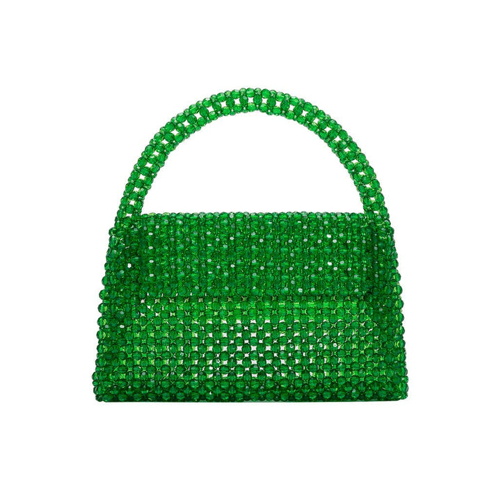 Sherry Emerald Beaded Top Handle Bag