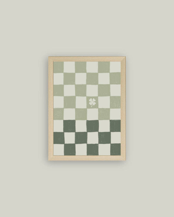 Green Checkered Framed Art