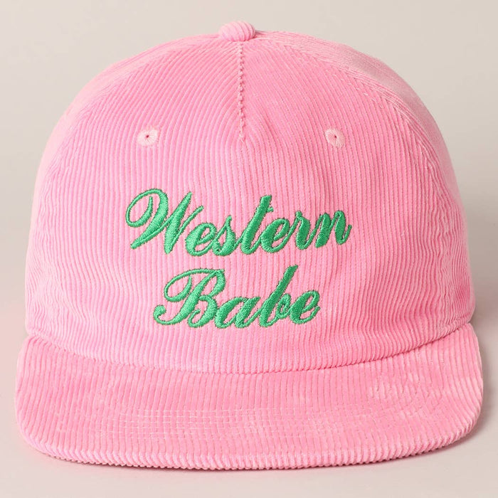 Western Babe Corduroy Cap