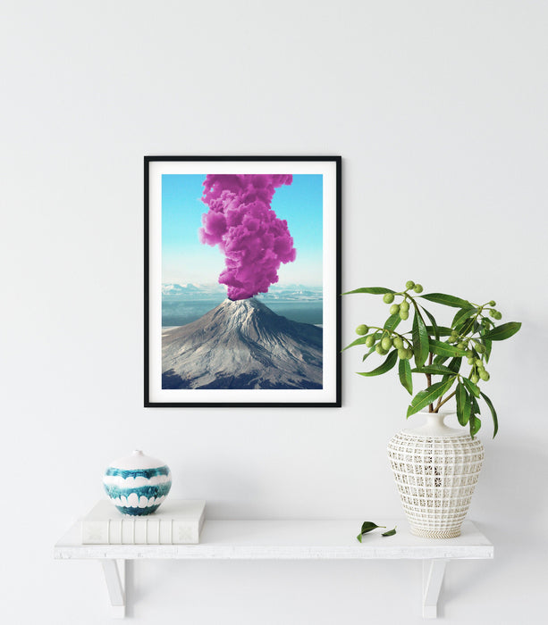 Pink Trippy Volcano Art Print